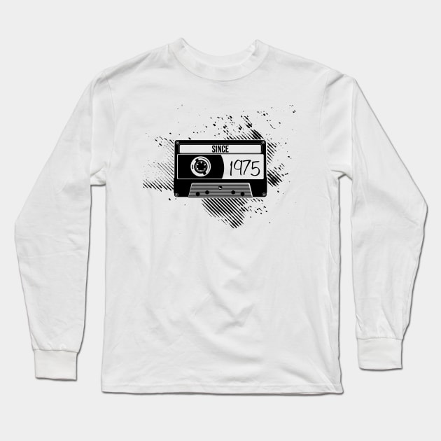 1975s Vintage, 75s Black Cassette Long Sleeve T-Shirt by Degiab